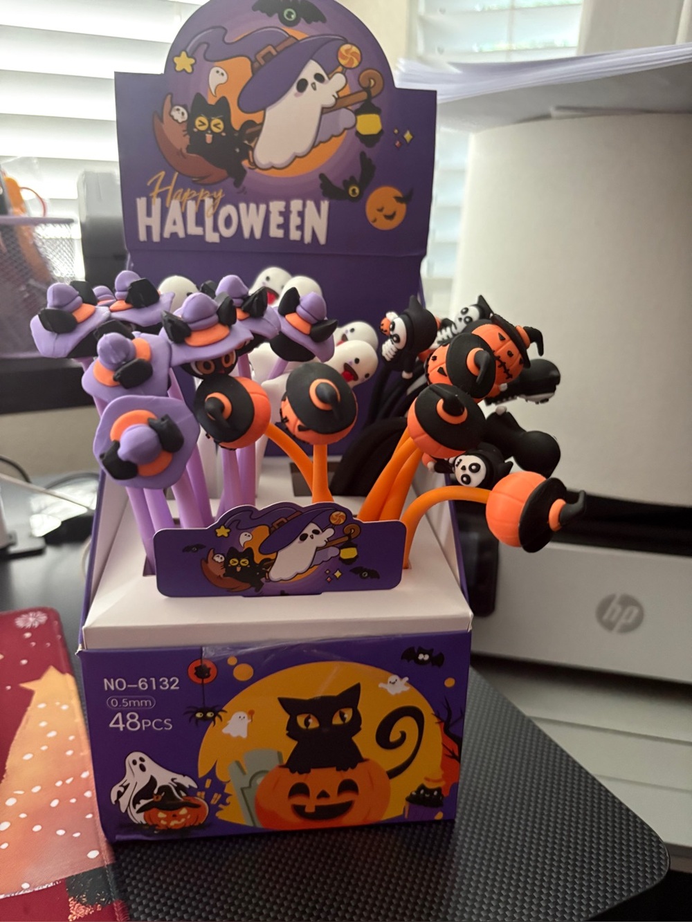 Halloween Ghost & Witch Eraser Pens - Purple and Orange